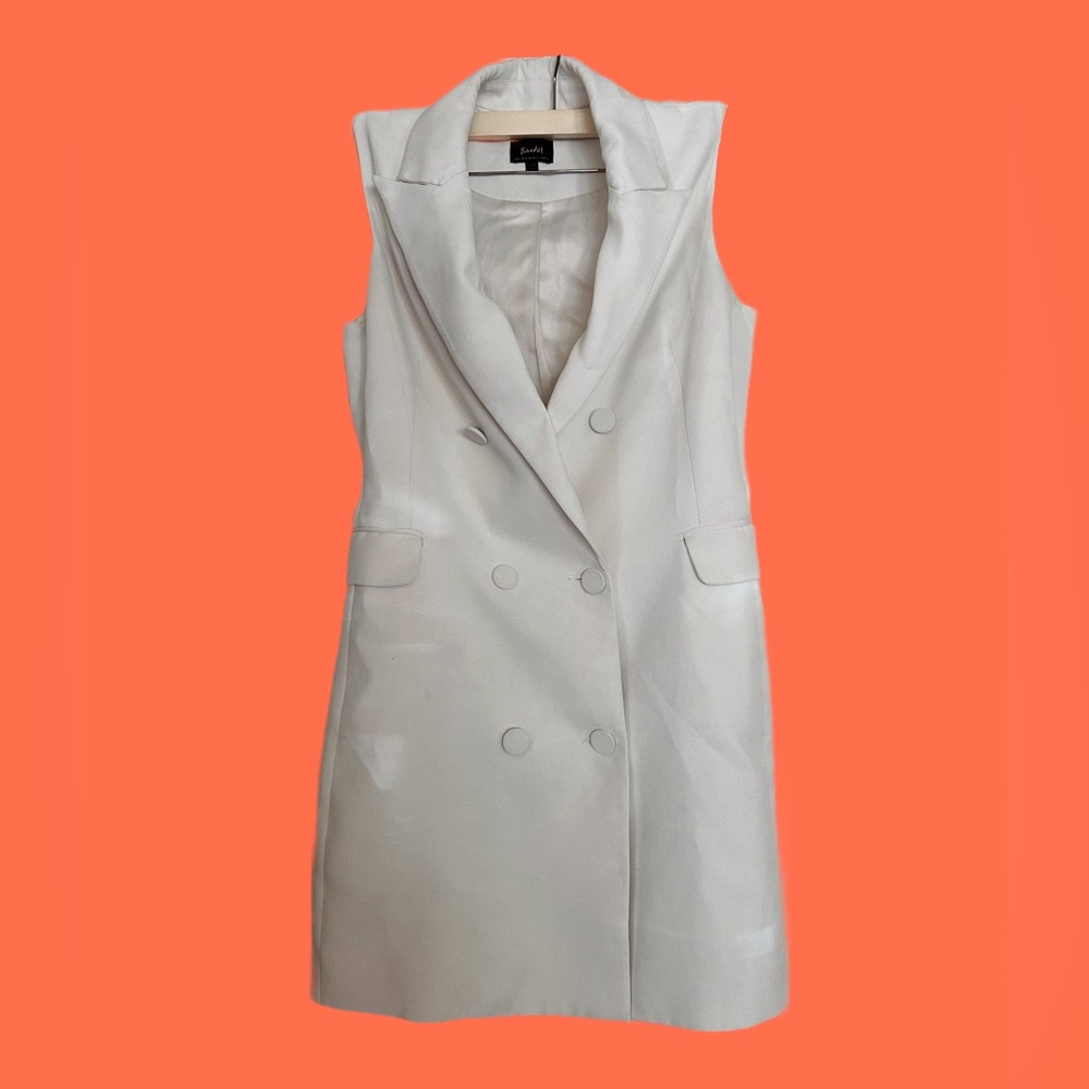 White tuxedo mini dress